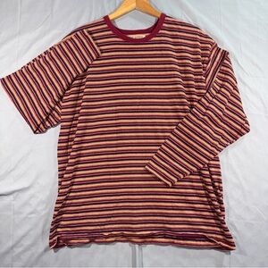 Vintage 90s Abercrombie & Fitch Striped Long Sleeve Maroon Gold Size Large
